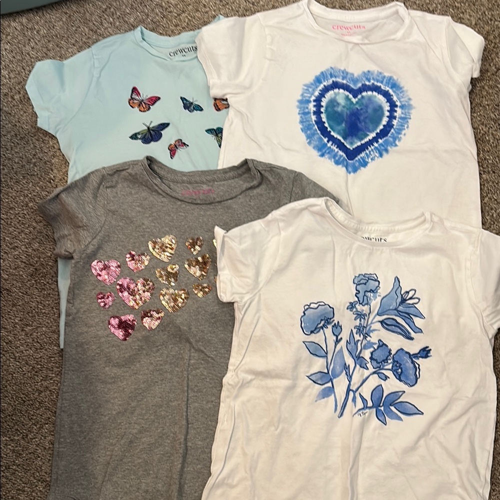 Crewcuts Kids Short Sleeve Tees - Blue, Gray, White